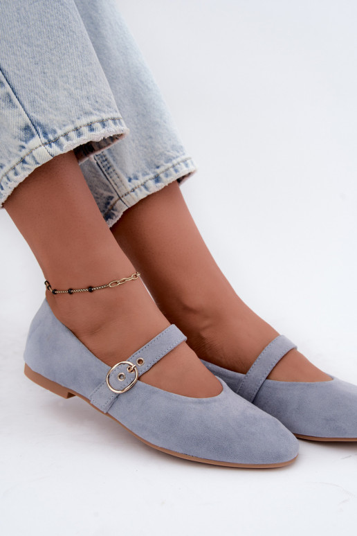 Ballerines style Mary Jane couleur bleue Nolenne