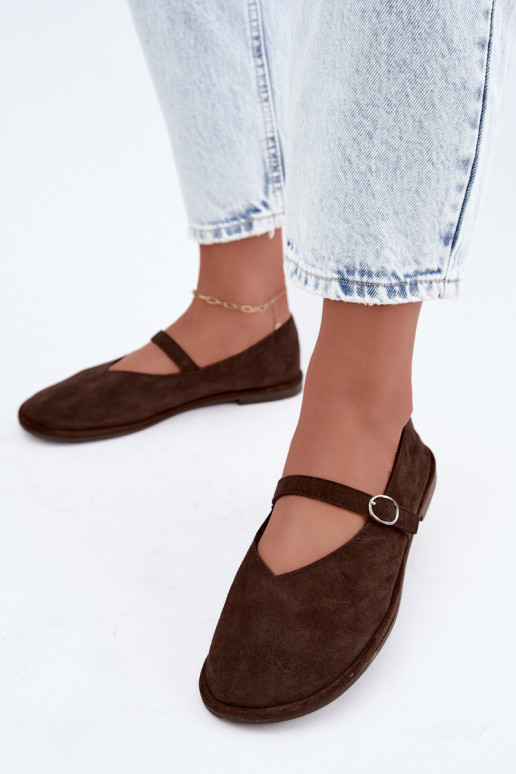 Ballerines type barefoot avec des sangles couleur chocolat Rhoselle