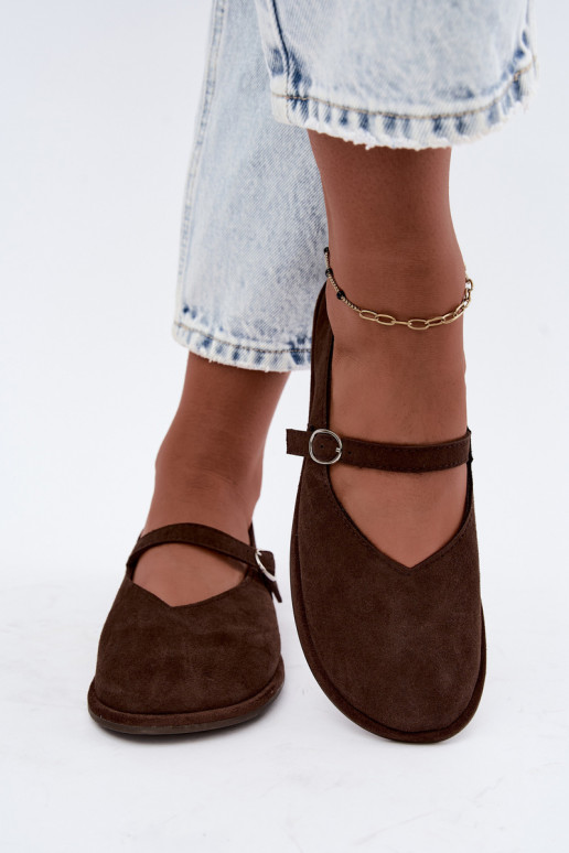 Ballerines type barefoot avec des sangles couleur chocolat Rhoselle