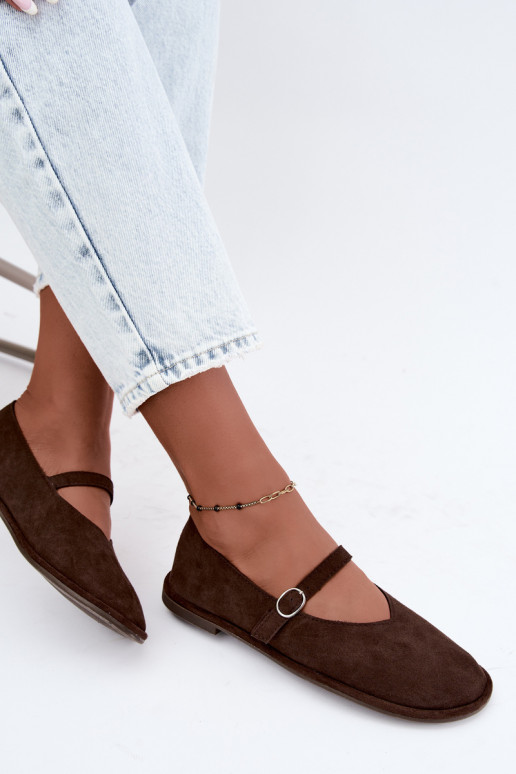 Ballerines type barefoot avec des sangles couleur chocolat Rhoselle