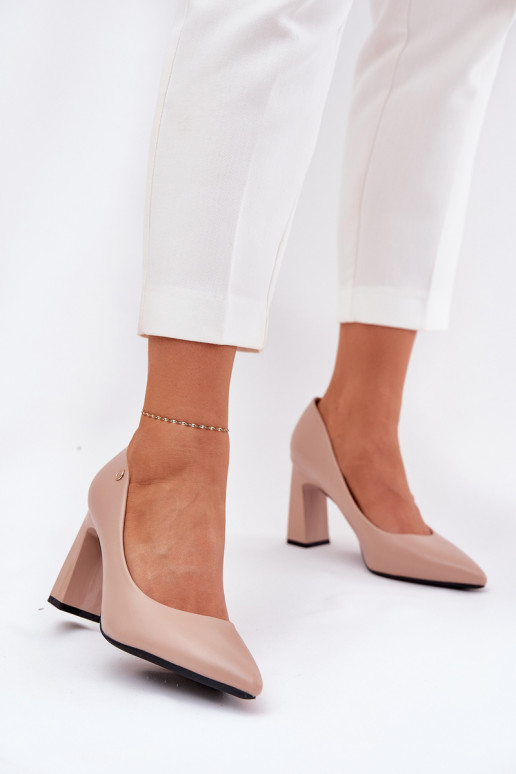Chaussures à talons de style élégant Vinceza 62221 couleur sable