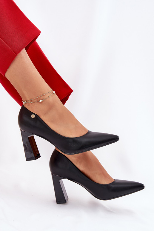 Chaussures à talons de style élégant Vinceza 62221 couleur noire