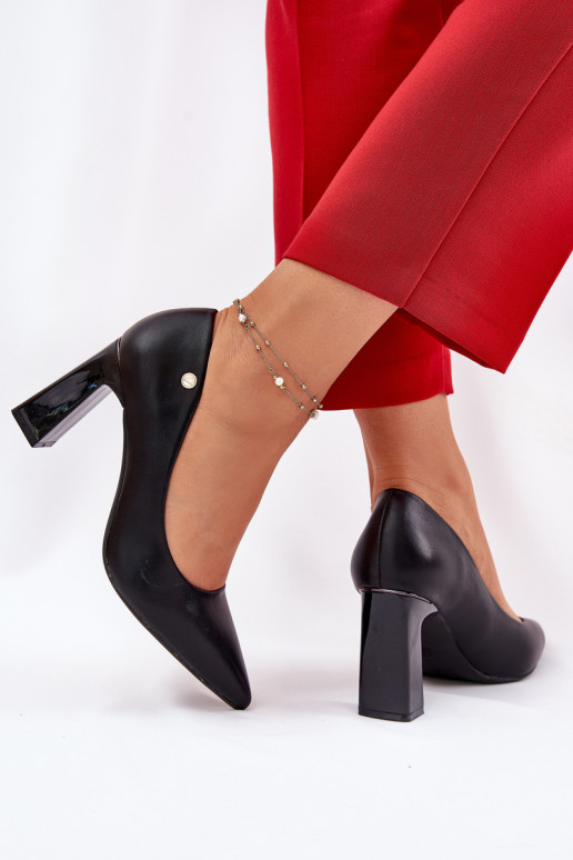 Chaussures à talons de style élégant Vinceza 62221 couleur noire