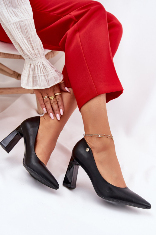 Chaussures à talons de style élégant Vinceza 62221 couleur noire