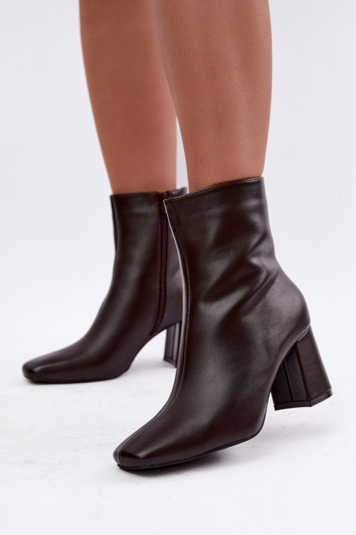 bottines isolées avec talons en couleur marron Tamine