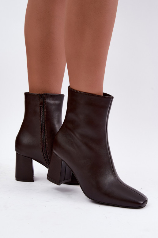 bottines isolées avec talons en couleur marron Tamine
