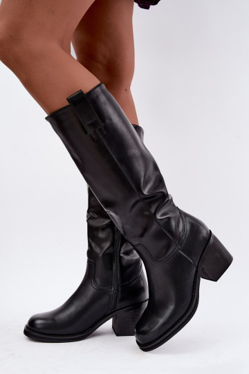 bottes hautes isolées avec talons en couleur noire Perrisa