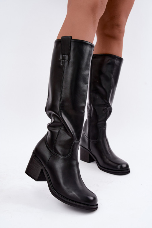 bottes hautes isolées avec talons en couleur noire Perrisa