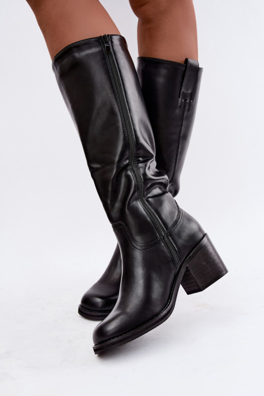 bottes hautes isolées avec talons en couleur noire Perrisa