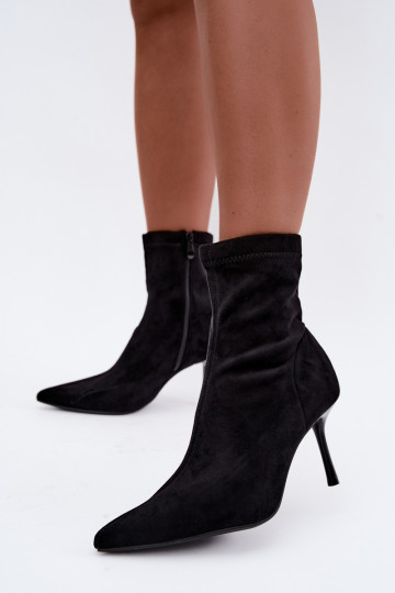 Bottines noires à talons fins Nireya 2