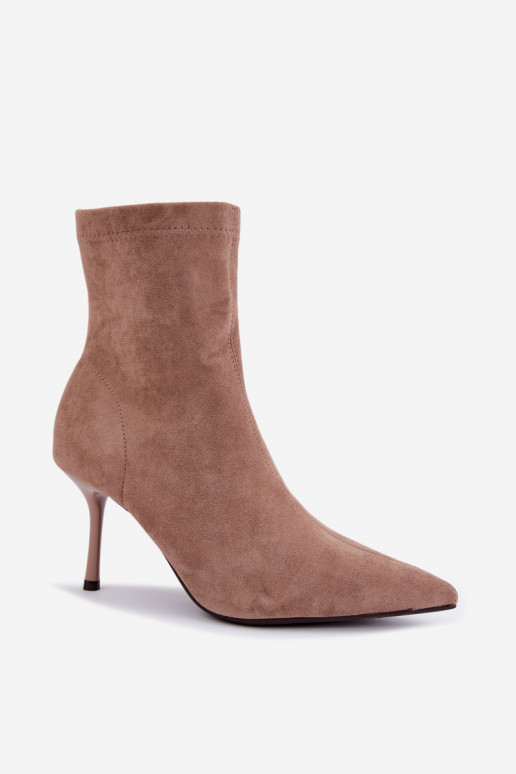 Bottines beiges à talons fins Nireya