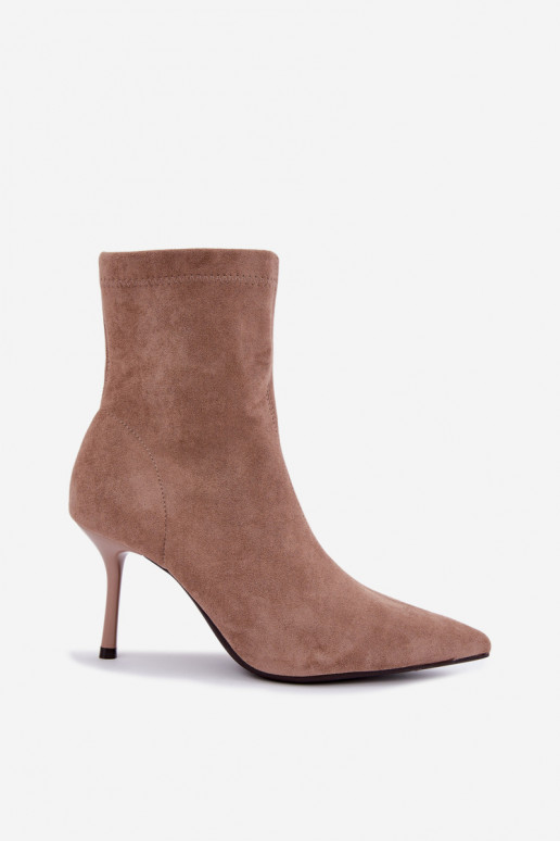 Bottines beiges à talons fins Nireya