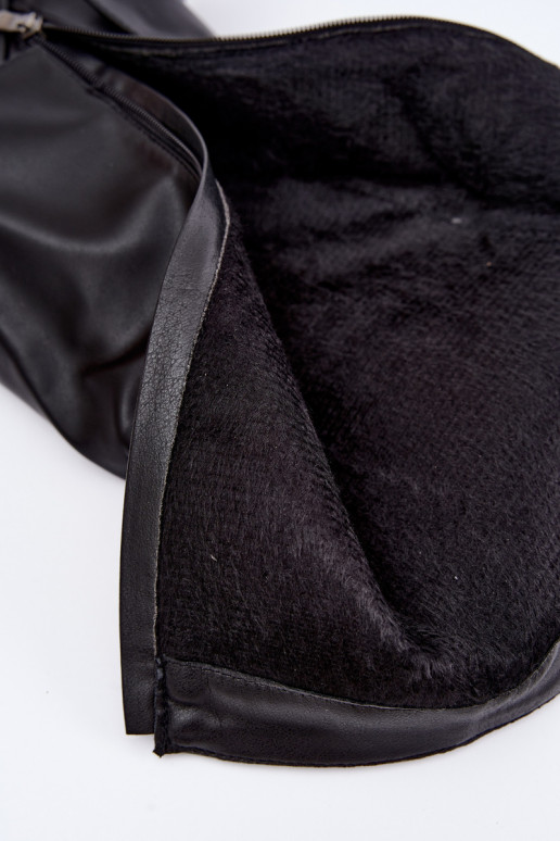 Bottes longues noires chaudes avec boucles Astrella
