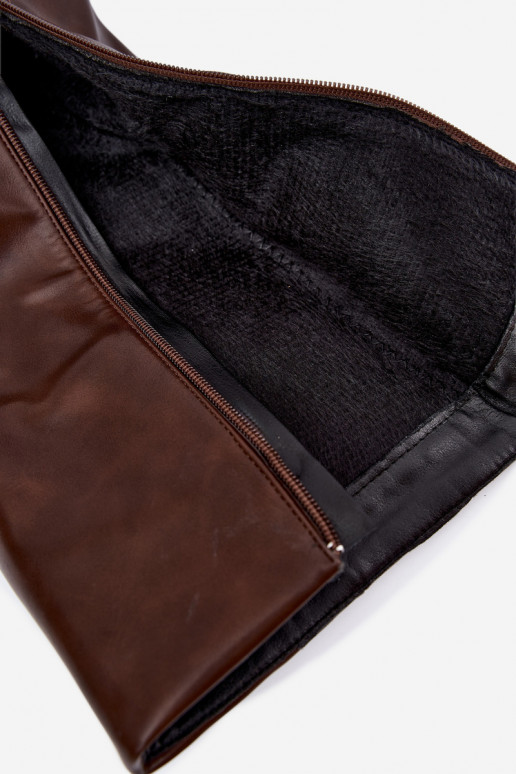 Bottes longues brunes chaudes avec boucles Astrella
