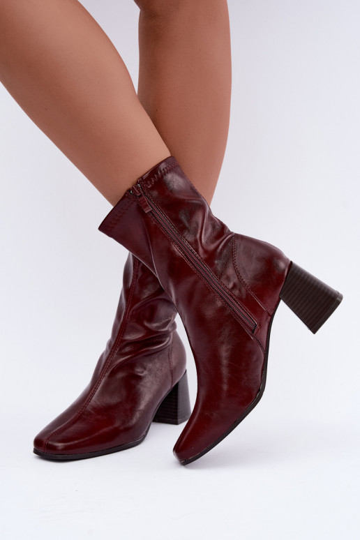 Bottines bordeaux pour femmes Veradis