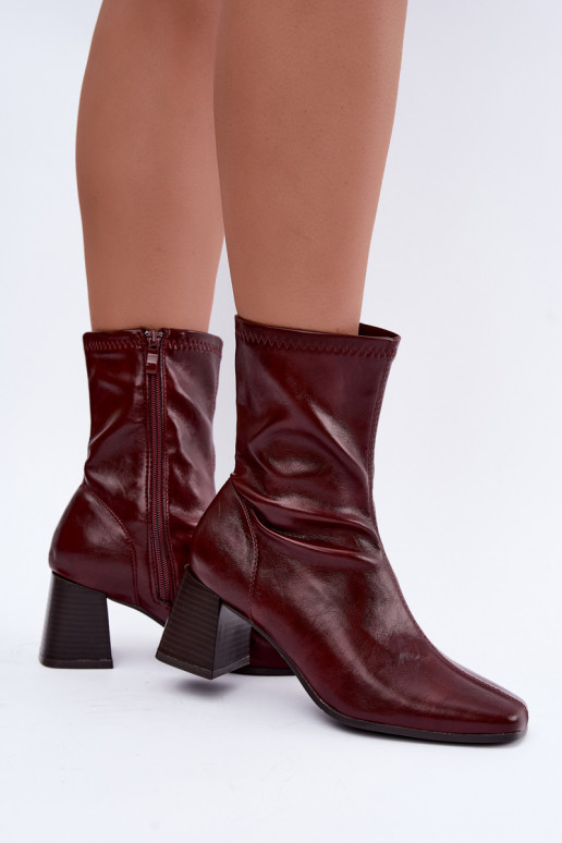 Bottines bordeaux pour femmes Veradis