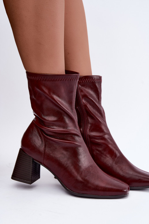 Bottines bordeaux pour femmes Veradis