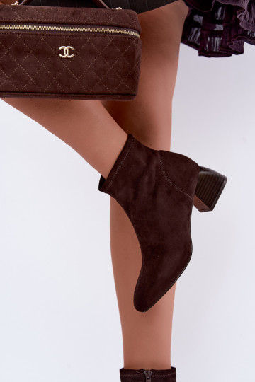 Bottines chocolat à talons Estellea 2