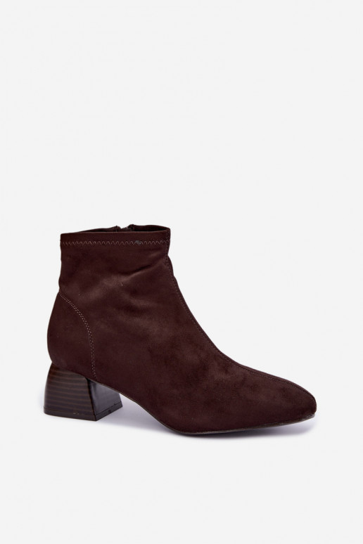 Bottines chocolat à talons Estellea