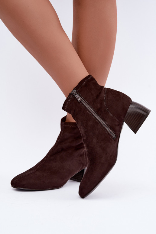Bottines chocolat à talons Estellea