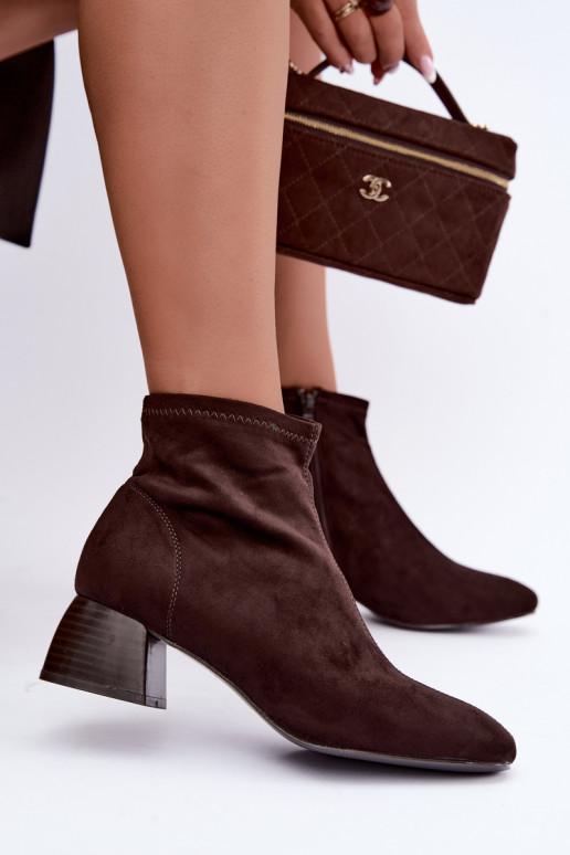 Bottines chocolat à talons Estellea