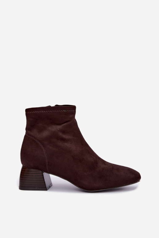 Bottines chocolat à talons Estellea