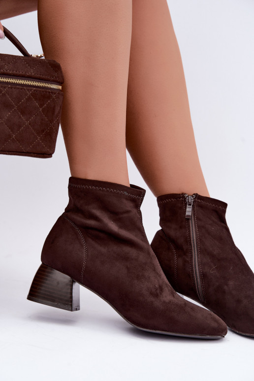 Bottines chocolat à talons Estellea