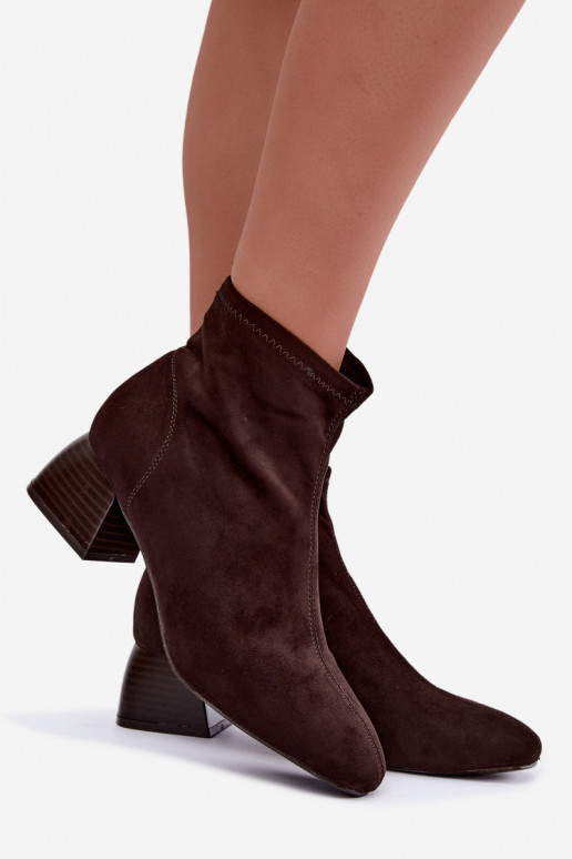 Bottines chocolat à talons Estellea