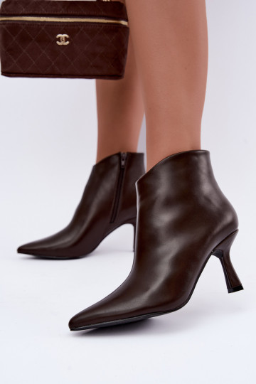 Bottines chocolat à bouts pointus Florenne