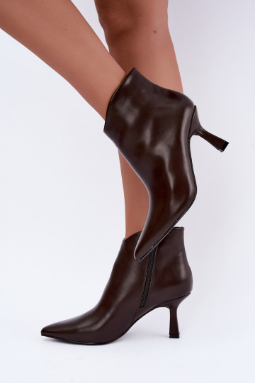 Bottines chocolat à bouts pointus Florenne 2