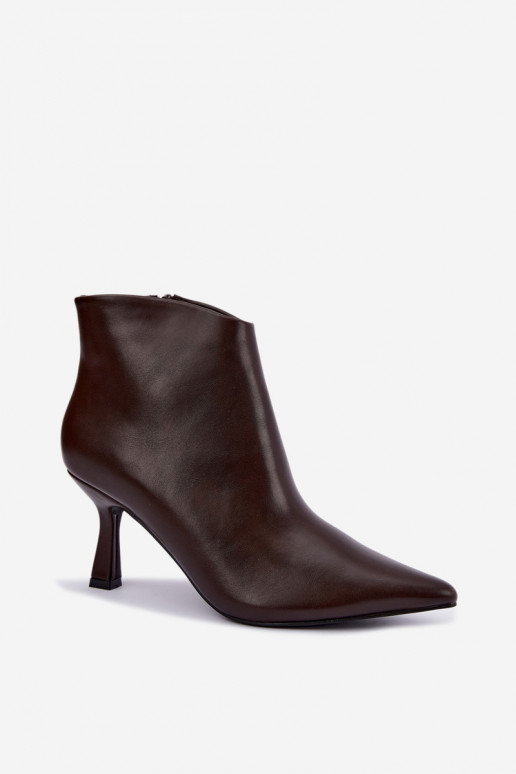 Bottines chocolat à bouts pointus Florenne