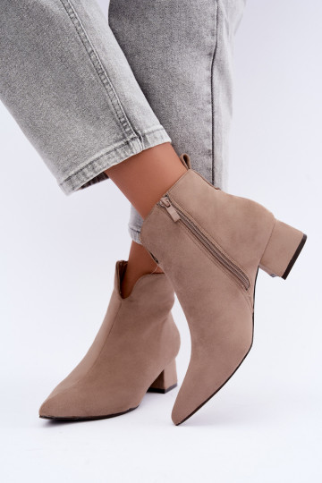Bottines beiges à bouts pointus Klocke Heliara 2