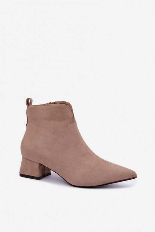 Bottines beiges à bouts pointus Klocke Heliara