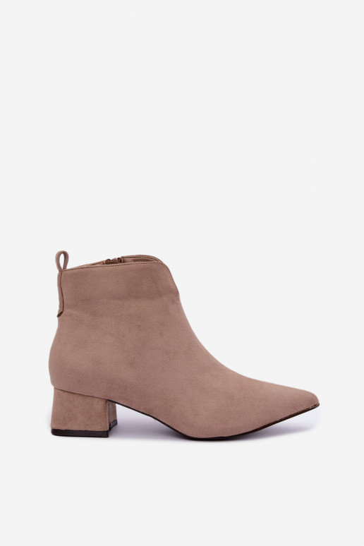 Bottines beiges à bouts pointus Klocke Heliara