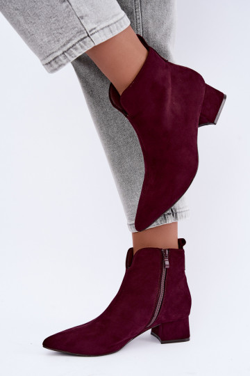 Bottines bordeaux à bouts pointus Klocke Heliara