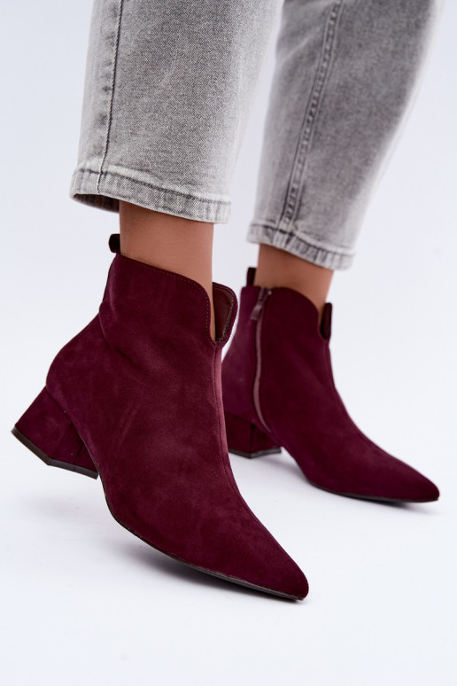 Bottines bordeaux à bouts pointus Klocke Heliara