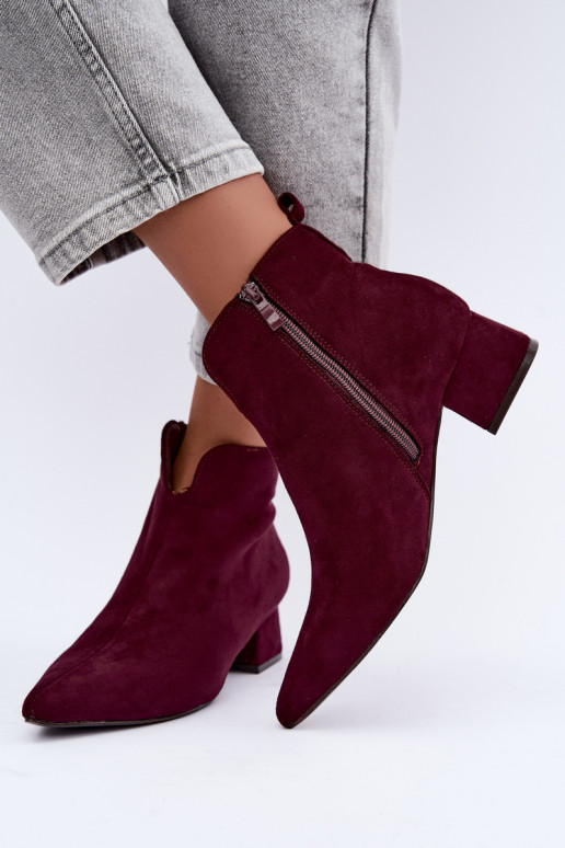 Bottines bordeaux à bouts pointus Klocke Heliara