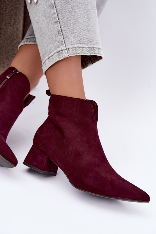 Bottines bordeaux à bouts pointus Klocke Heliara