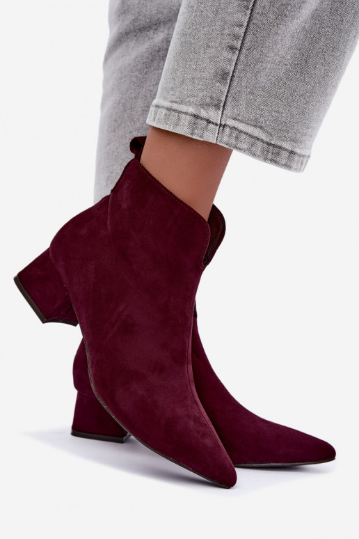 Bottines bordeaux à bouts pointus Klocke Heliara