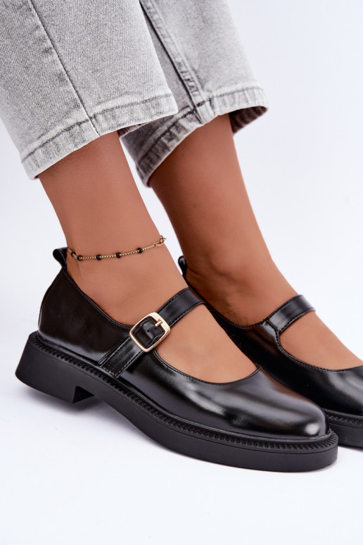 Chaussures noires à talons larges Lareine