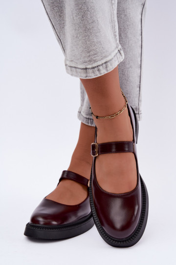Chaussures bordeaux à talons larges Lareine