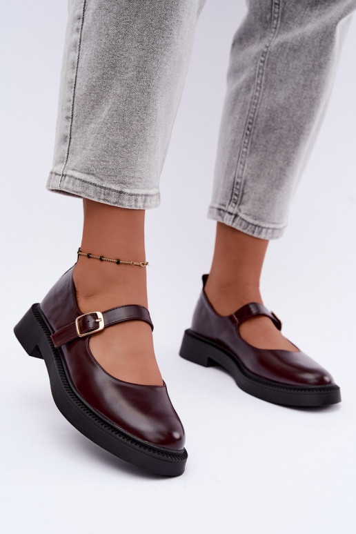 Chaussures bordeaux à talons larges Lareine