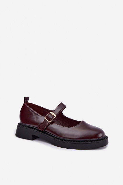 Chaussures bordeaux à talons larges Lareine