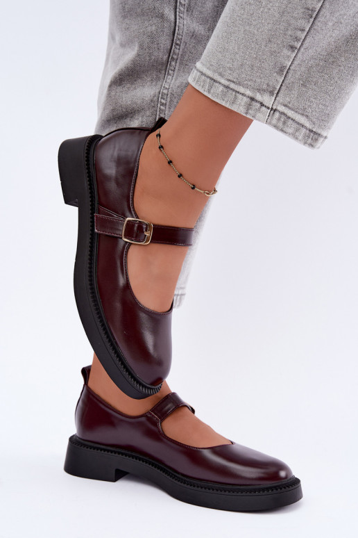 Chaussures bordeaux à talons larges Lareine