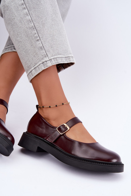 Chaussures bordeaux à talons larges Lareine