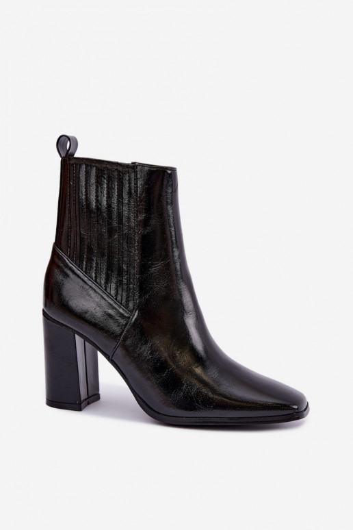 Bottines noires avec effet verni Kallista