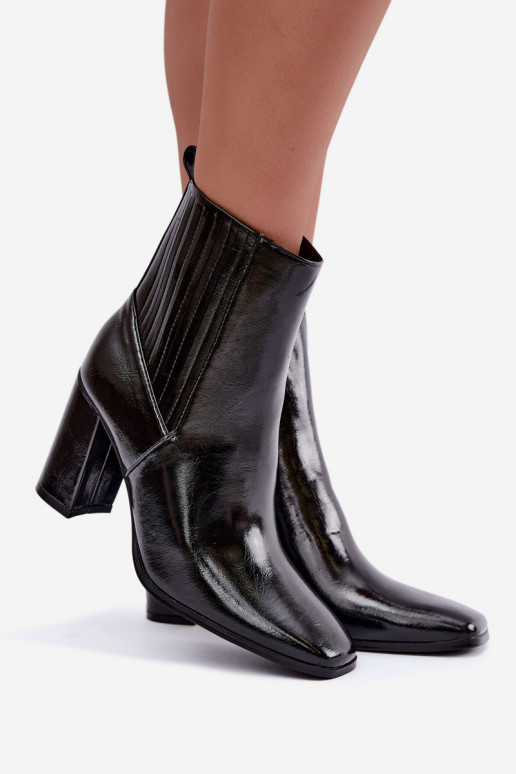 Bottines noires avec effet verni Kallista