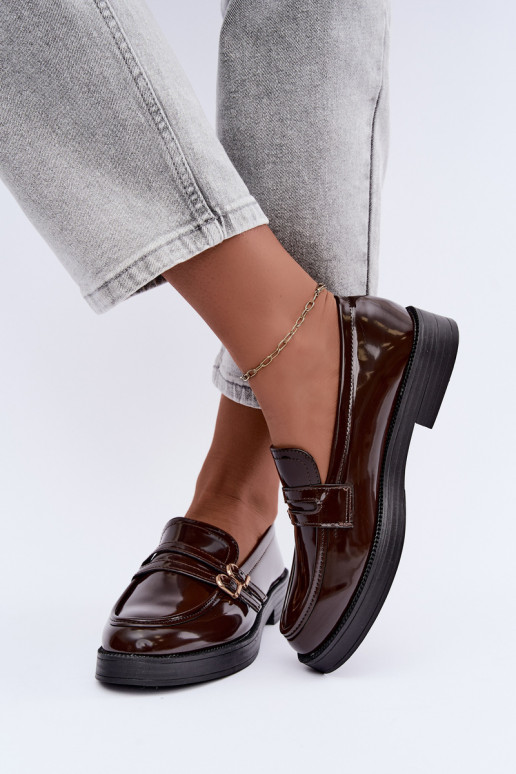 Mocassins chocolat pour femmes avec sangles Perline