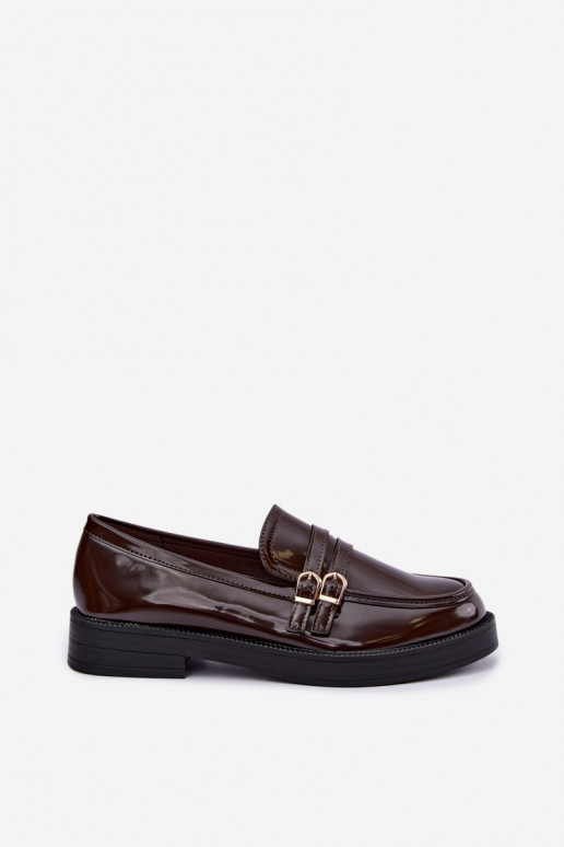 Mocassins chocolat pour femmes avec sangles Perline