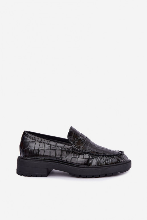 Mocassins noirs avec embossage Rhosyn